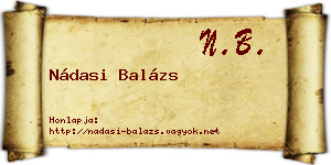 Nádasi Balázs névjegykártya