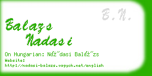 balazs nadasi business card